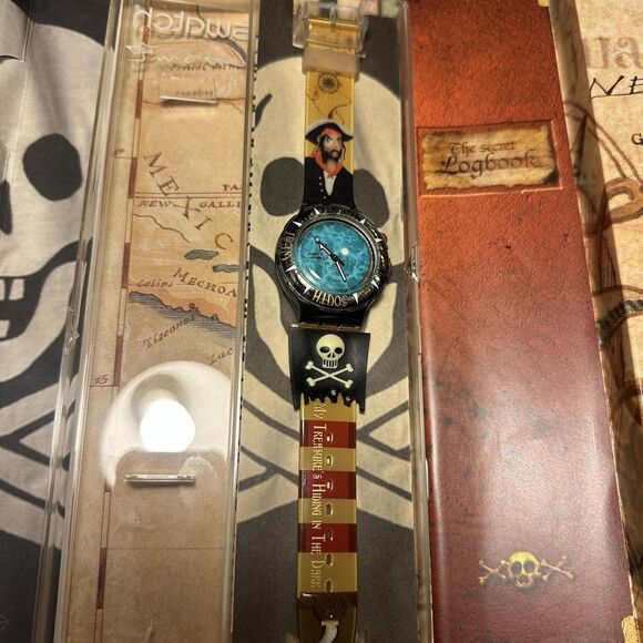NEW Swatch Scuba 200 Watch UNCINO PIRATE SDB902 with Original Box & Papers 1999 - Picture 8 of 11